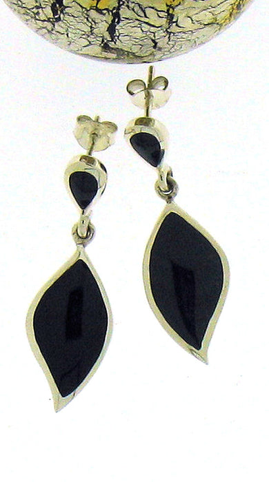 Whitby Jet & Silver Drop Earrings 52751