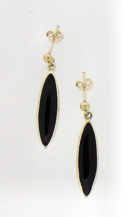 Whitby Jet & Silver Drop Earrings 52752