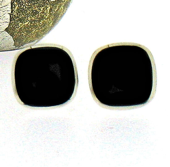 Whitby Jet Silver Stud Earrings 56734