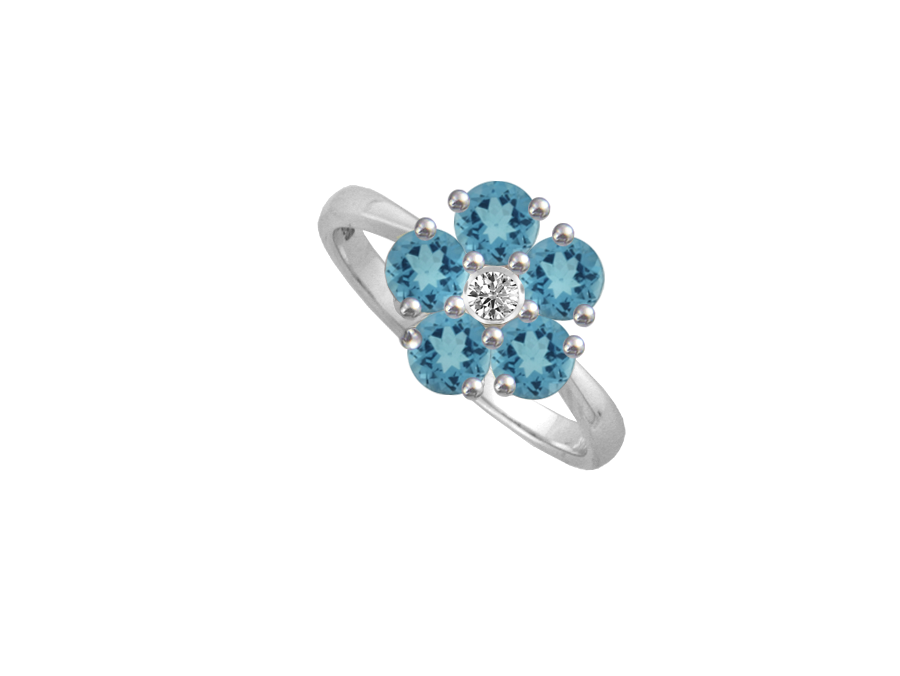Blue Topaz Silver Ring 6041BT