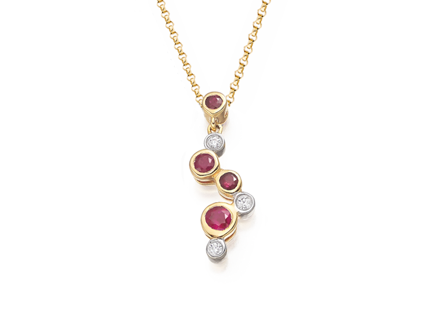 Ruby and Diamond Rhapsody Bubble Pendant 6124YD/R