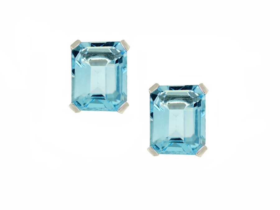 Blue Topaz Silver Studs 6239BT