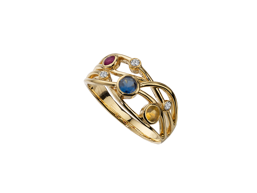 Sapphire multi-mix 9ct Ring 6831