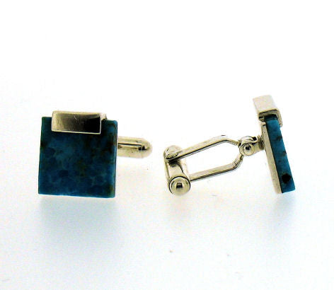 Turquoise and Silver Cufflinks 74007