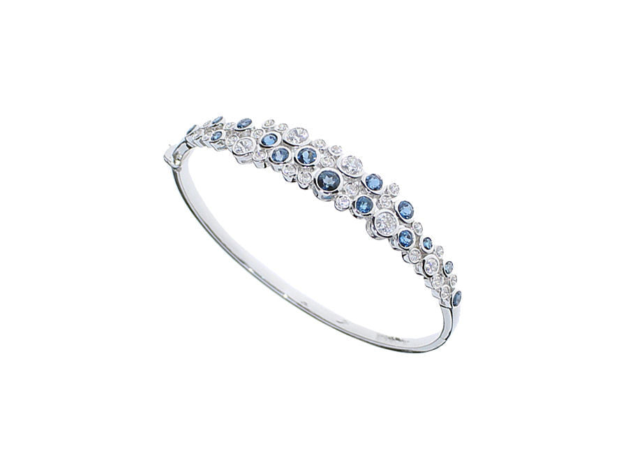 Blue Topaz and Cubic Zirconia Silver Bange 9059