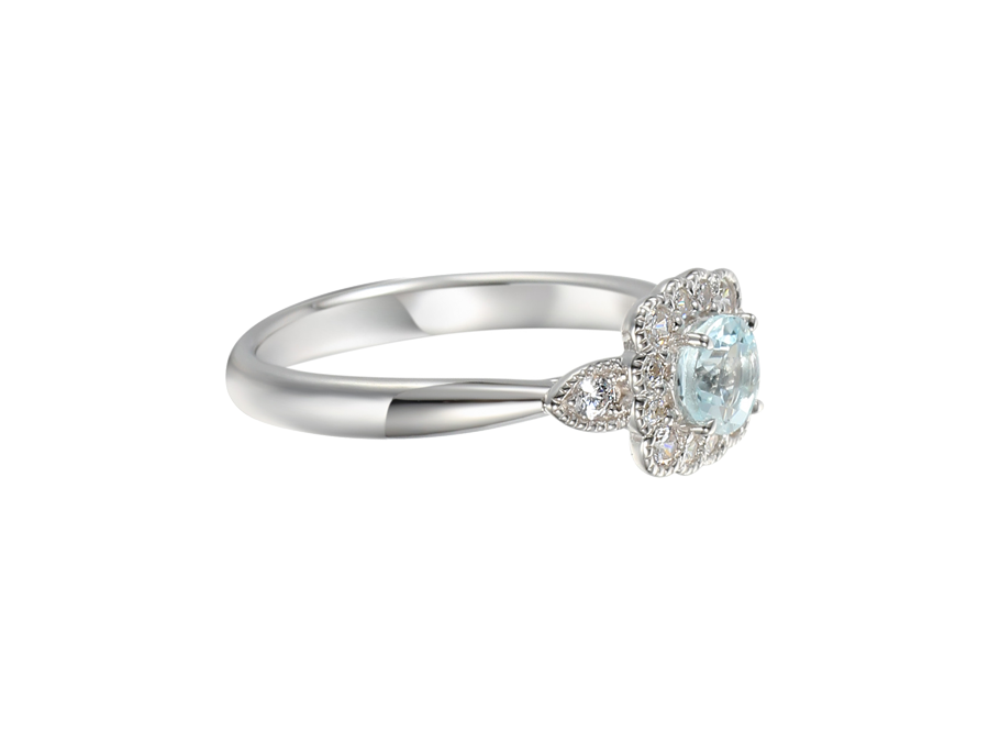 Aquamarine and Silver Lovable Me Ring 9263SILCZ/AQ