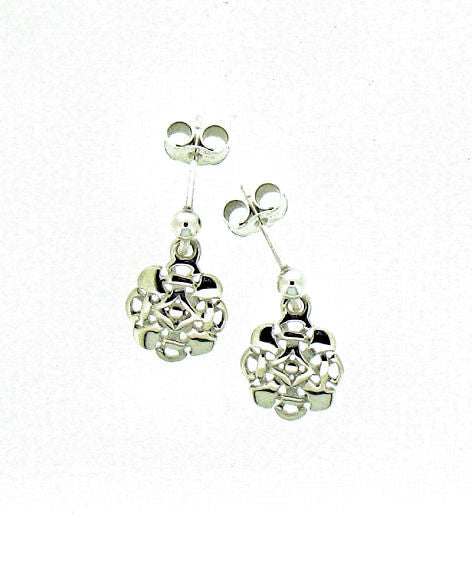 Silver Octofoil Drop Earrings A D 3