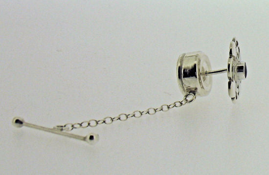 Silver and Whitby Jet Tie-Tack ADTT