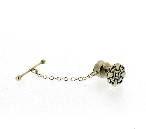 Silver Octofoil Tie Tack A T 3