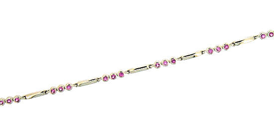 Pink Sapphire White Gold Bracelet B126