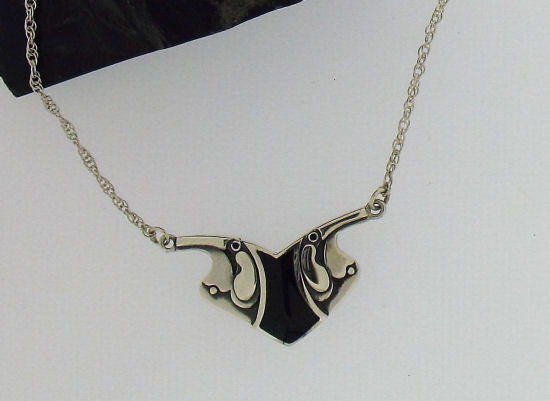Whitby Jet and Silver Necklace S4-No3