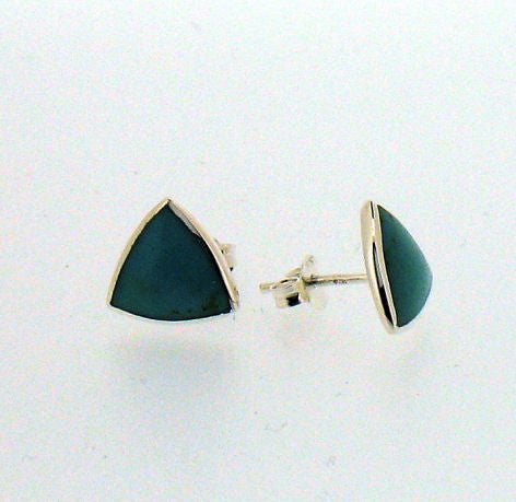 Turquoise and Silver Triangular Stud Earrings BP0278