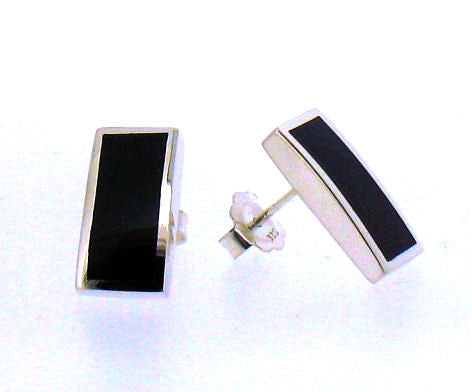 Whitby Jet & Silver Stud Earrings CE238