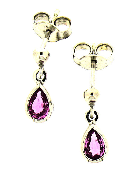Pink Sapphire White Gold Drops E111