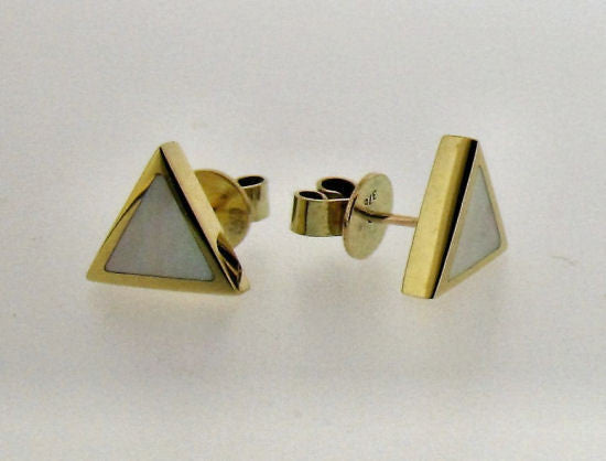 Mother-of-Pearl Triangular Studs E3