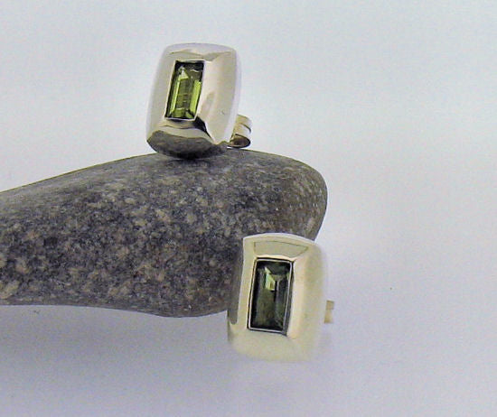 Peridot Silver Stud Earrings JWER764