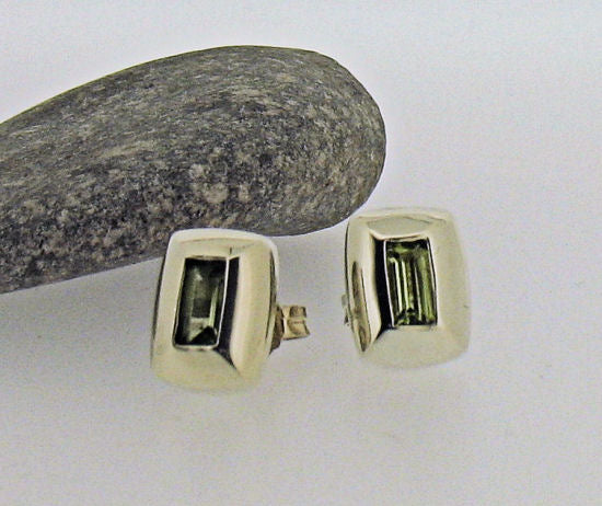 Peridot Silver Stud Earrings JWER764
