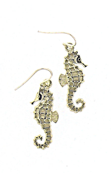 Silver Seahorse Drop Earrings