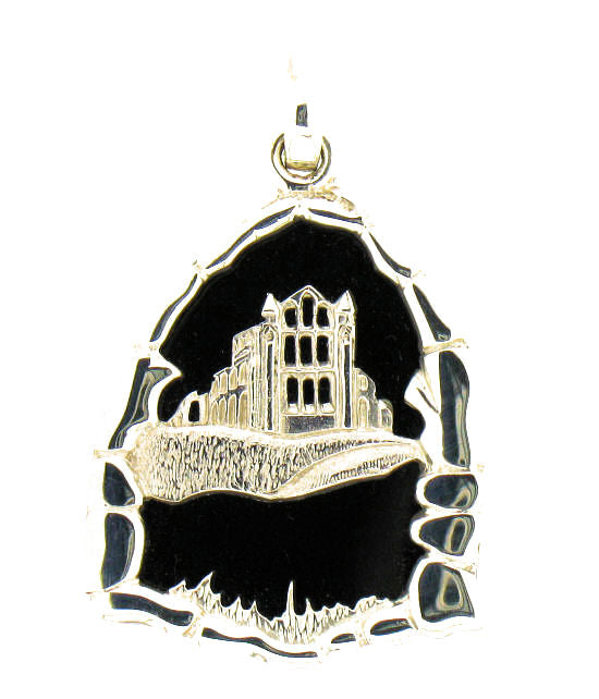 Whitby Jet and Silver Whitby Abbey Pendant NP53