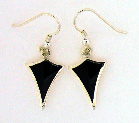 Sterling Silver Whitby Jet Extra Long Slim Drop Earrings