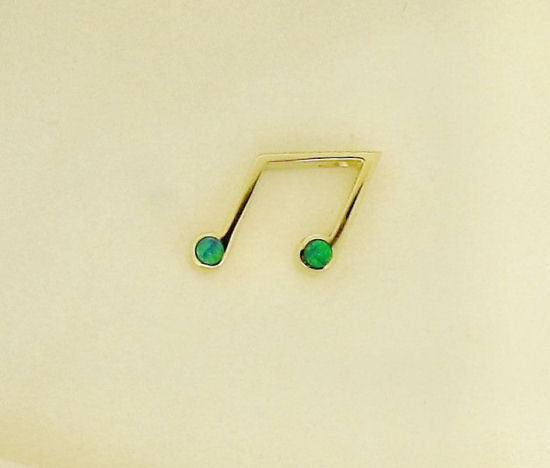 Opal and Gold Music Note Pendant P84