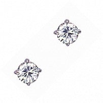 Cubic Zirconia and Silver Round Stud Earrings RD6
