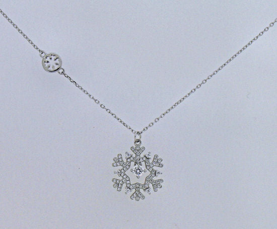 Cubic Zirconia and Silver Snowflake Pendant RE43154