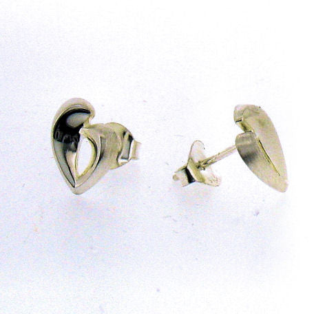 Silver Abstract Heart Stud Earring SE9015