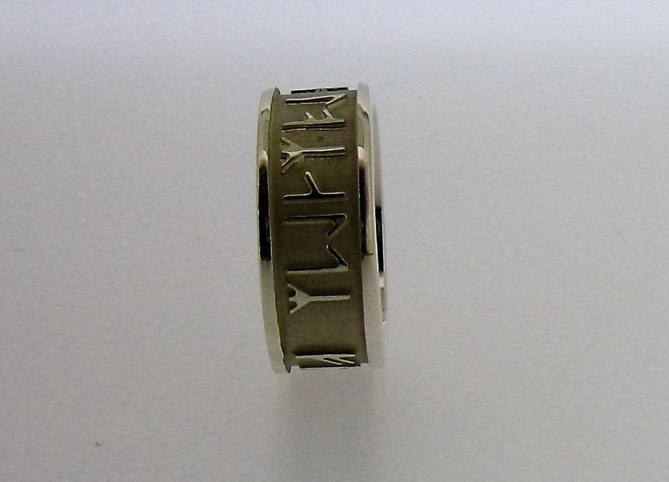 Silver Celtic Runic Band Ring SR236