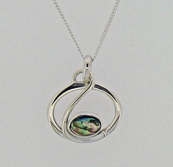 Abaalone Shell and Silver Pendant YAB50